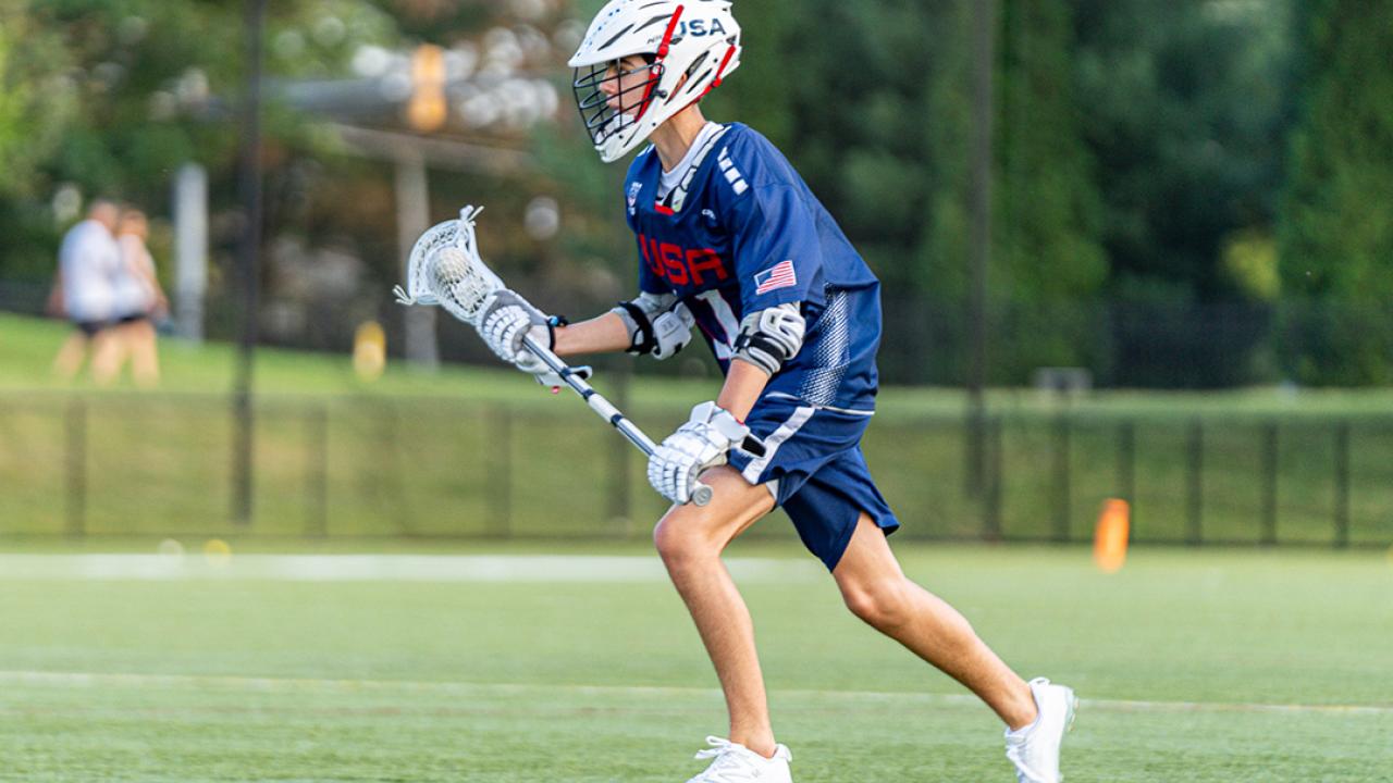 Sam Kumin carries the ball for the U.S. U15 Youth National Team during the Rivalry Challenge
