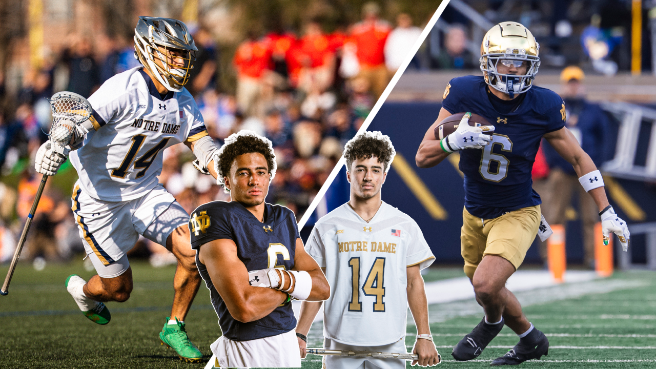 Jordan Faison action shots and portraits from Notre Dae lacrosse and football