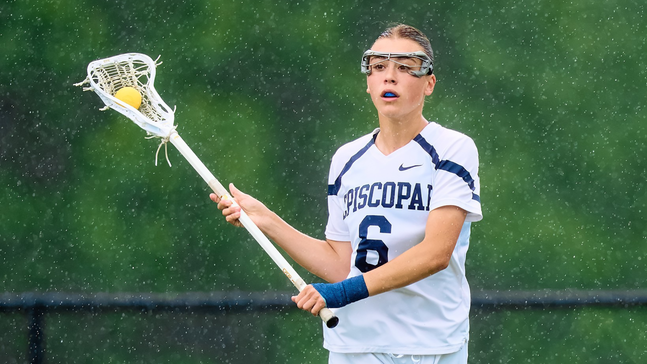 Sofia Gagliardi of Episcopal Academy (Pa.) lacrosse with ball in stick