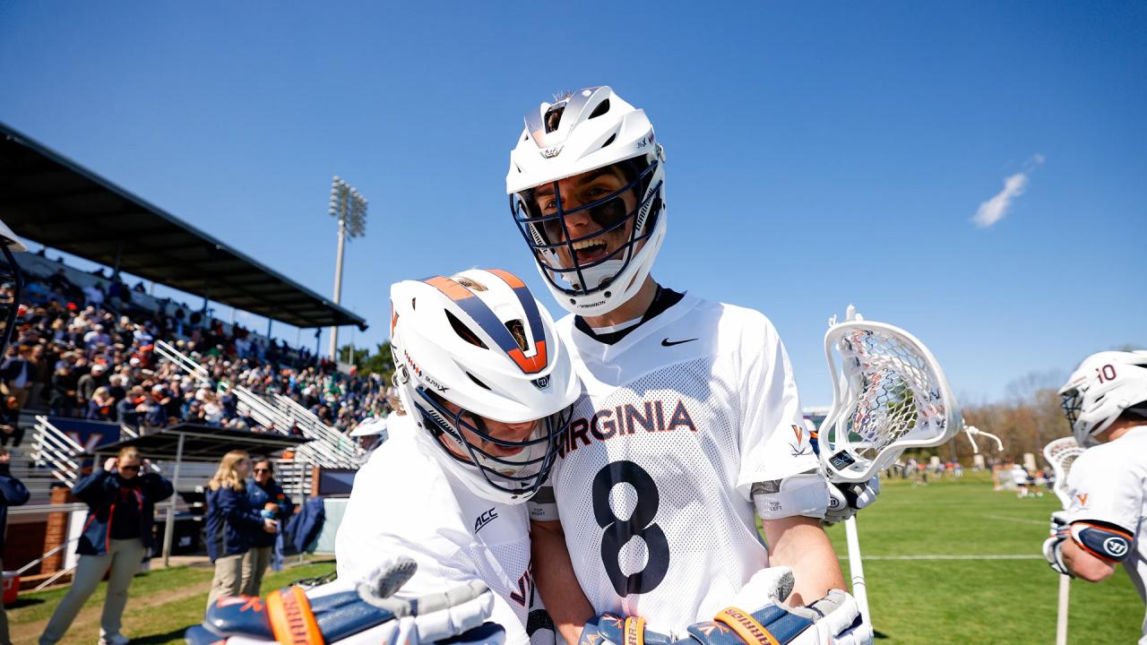 UVA celebrates its win over former No. 1 Notre Dame