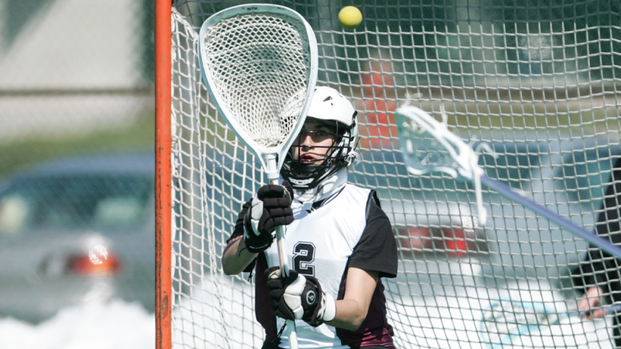 Jasmin Moghbeli as a women's lacrosse player at Colgate