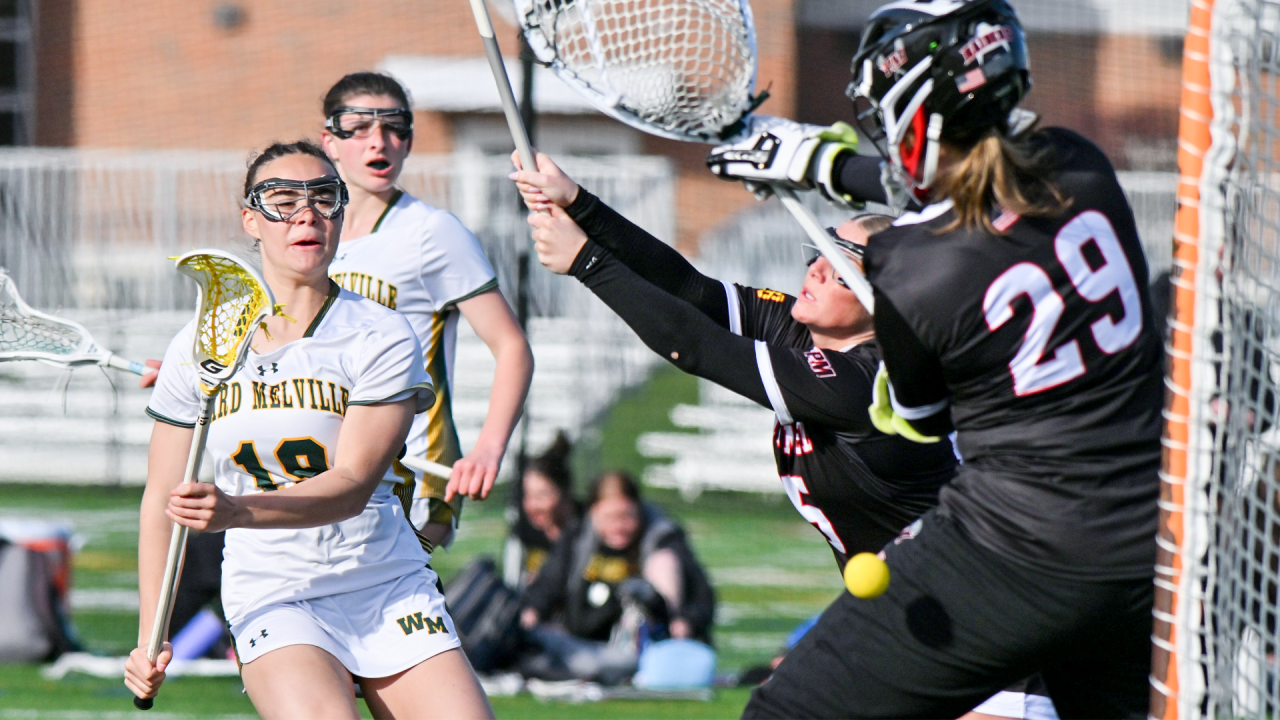 Keira Pirozzi of Ward Melville (N.Y.) shoots to score against Patchogue-Medford (N.Y.) earlier this season