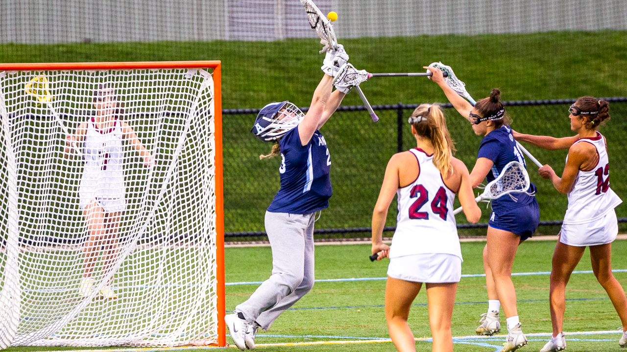 Phillips Andover (Mass.) goalie Maddie Greenwood makes a save