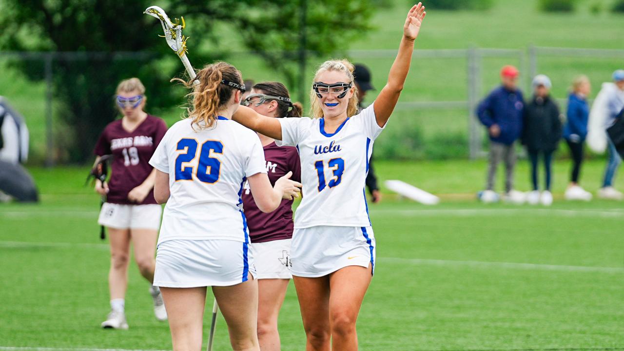UCLA's WCLA team celebrates a goal