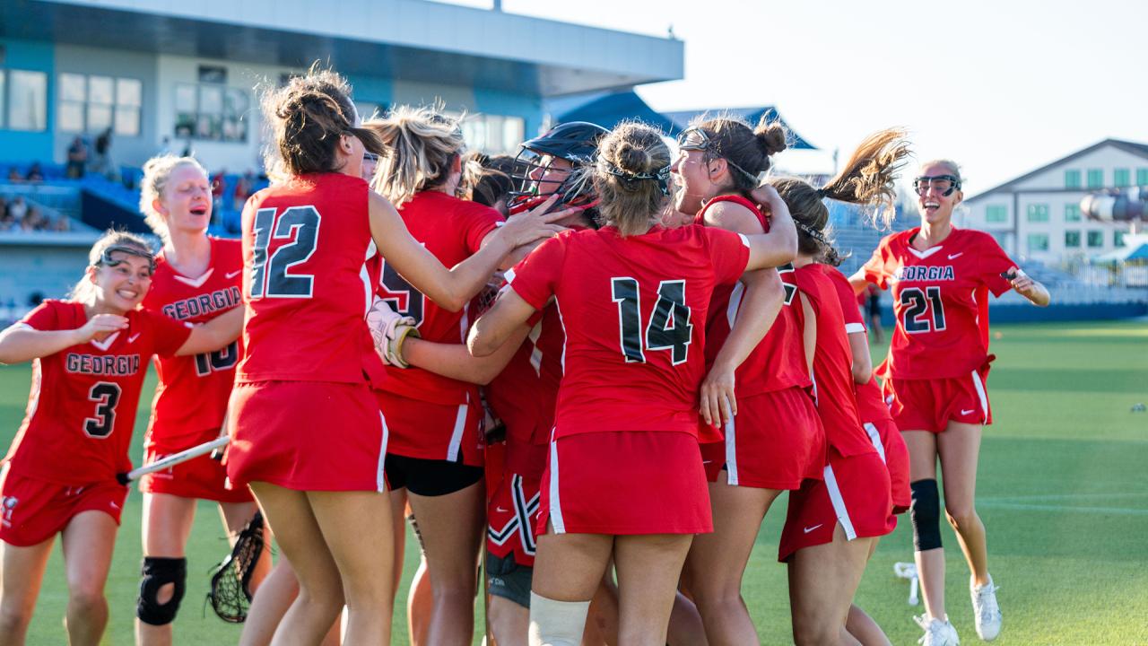 Georgia celebrates after winning WCLA championship
