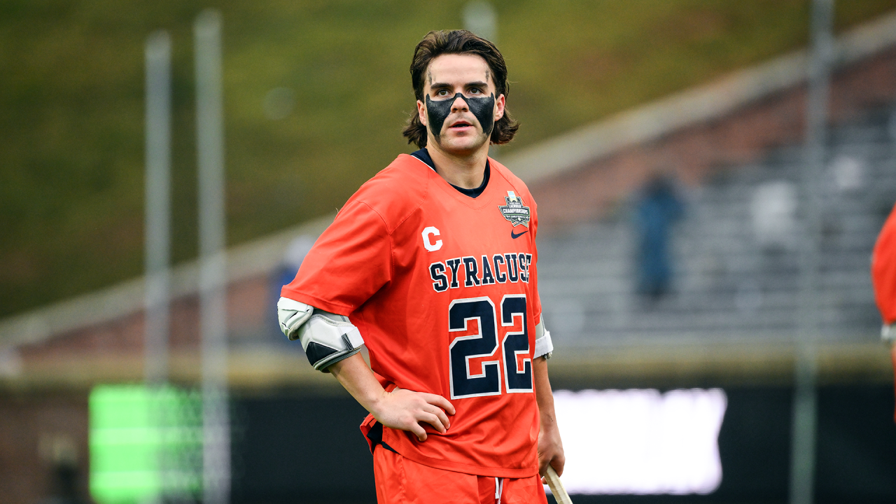 A dejected Joey Spallina after Syracuse's NCAA semifinal loss to Notre Dame at Scott Stadium in Charlottesville, Va.