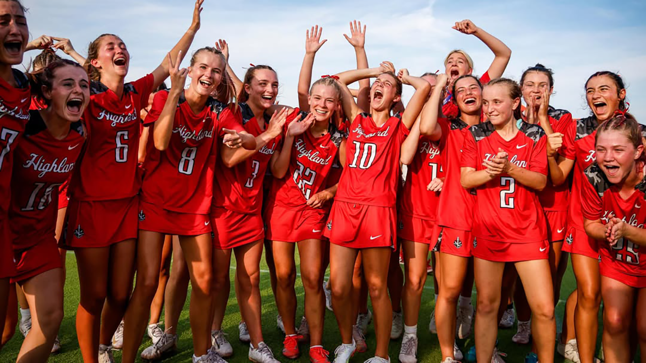 Lake Highland Prep (Fla.) girls' lacrosse team celebrating Florida state title