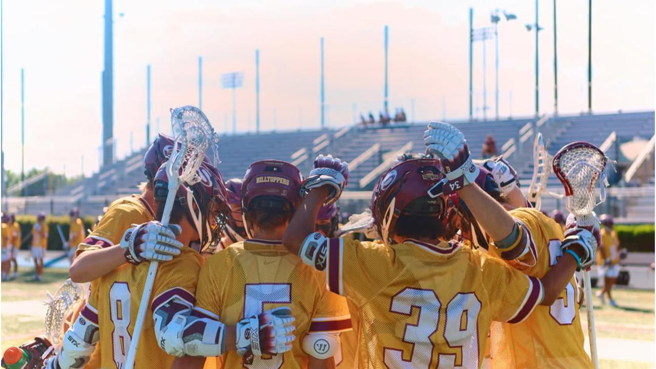 Summit boys' lacrosse huddle