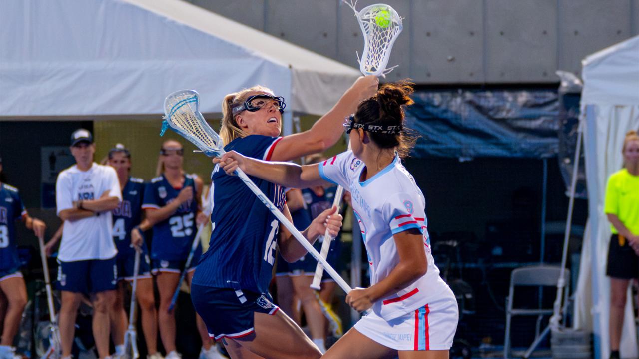 USA's Ally Mastroianni takes a draw against Chinese Taipei