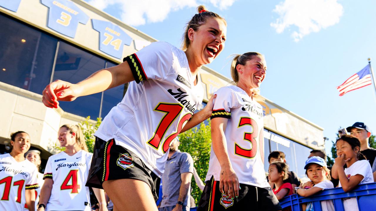 Charm teammates Ashley Humphrey and Ally Kennedy