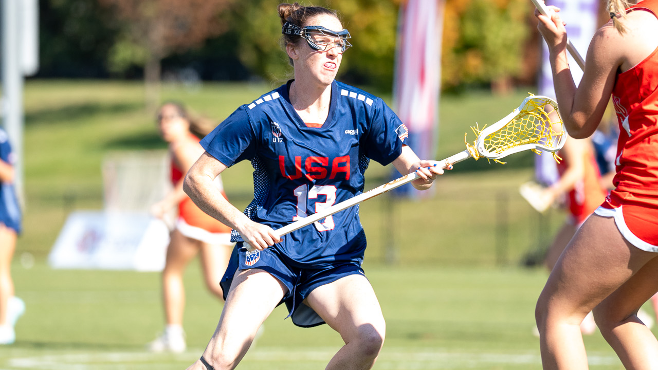 Shea Shoulberg competes for the USA Lacrosse U17 Youth National Team at the 2025 Brogden Cup. Shoulberg returns in 2026 as a U19 candidate.