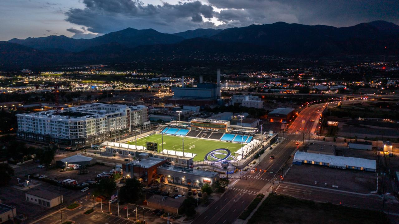 Aerial view of Weidner Field in Colorado Springs, Colo.