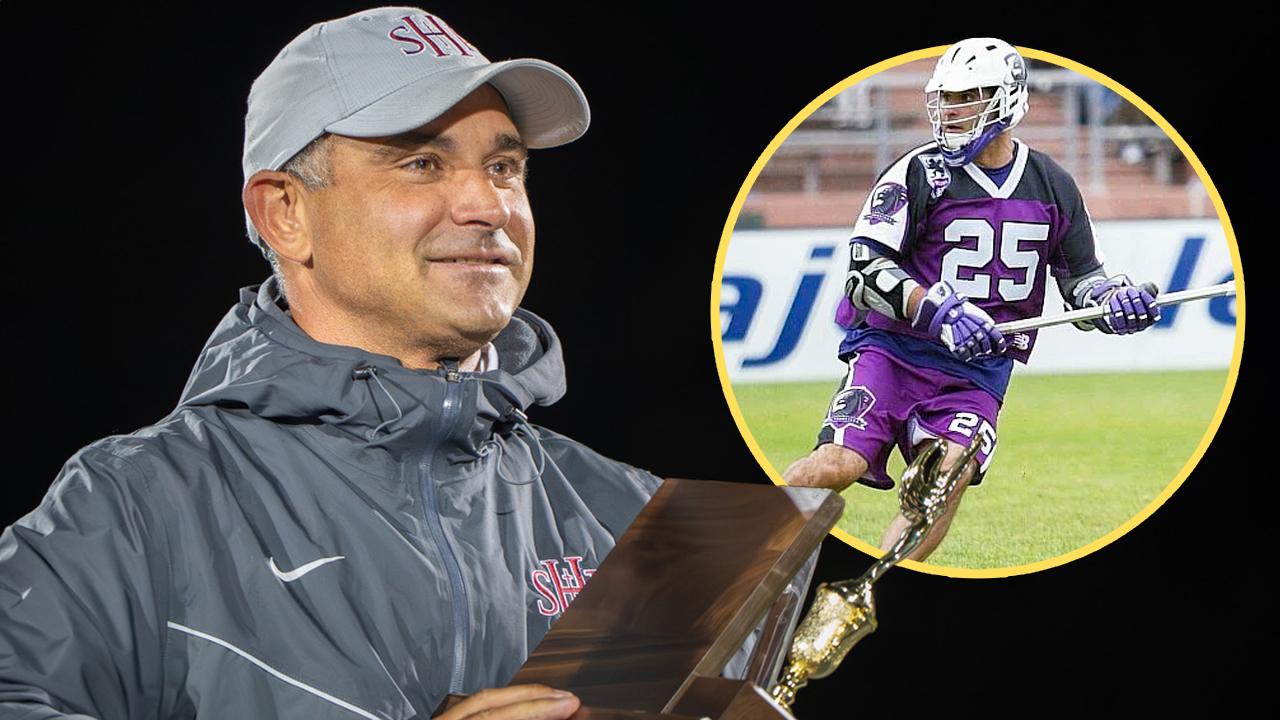 Chris Rotelli now (as trophy-winning coach at Sacred Heart Prep in California) and then (as player for MLL's San Francisco Dragons)