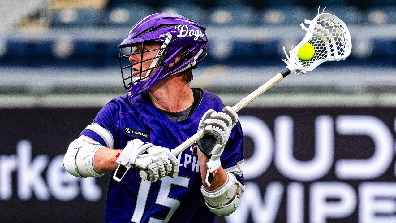 CJ Kirst of the Philadelphia Waterdogs in action against the Maryland Whipsnakes in Chester, Pa.