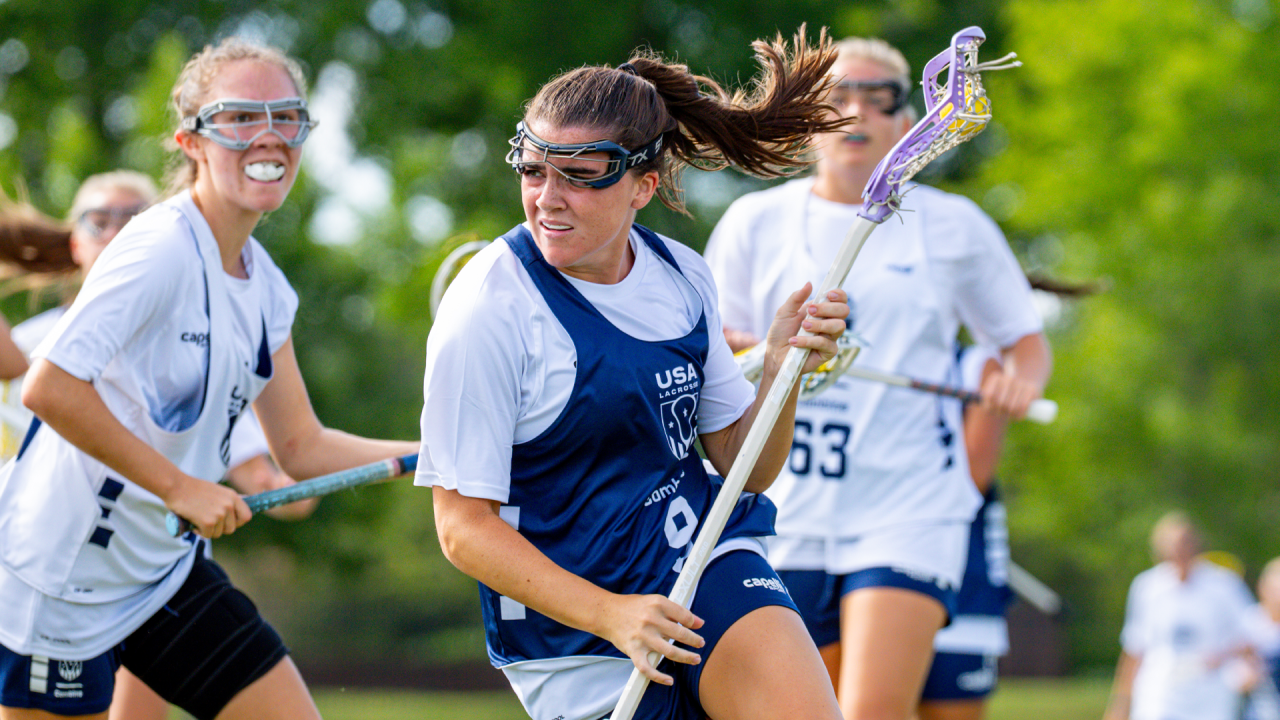 Image from USA Lacrosse National Team Development Program U17 Girls National Combine scrimmage at Tierney Field in Sparks, Md.