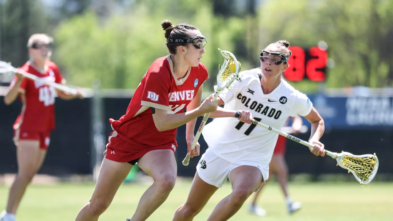 Denver's Olivia Ripple with the ball in an NCAA tournament second-round game at Colorado