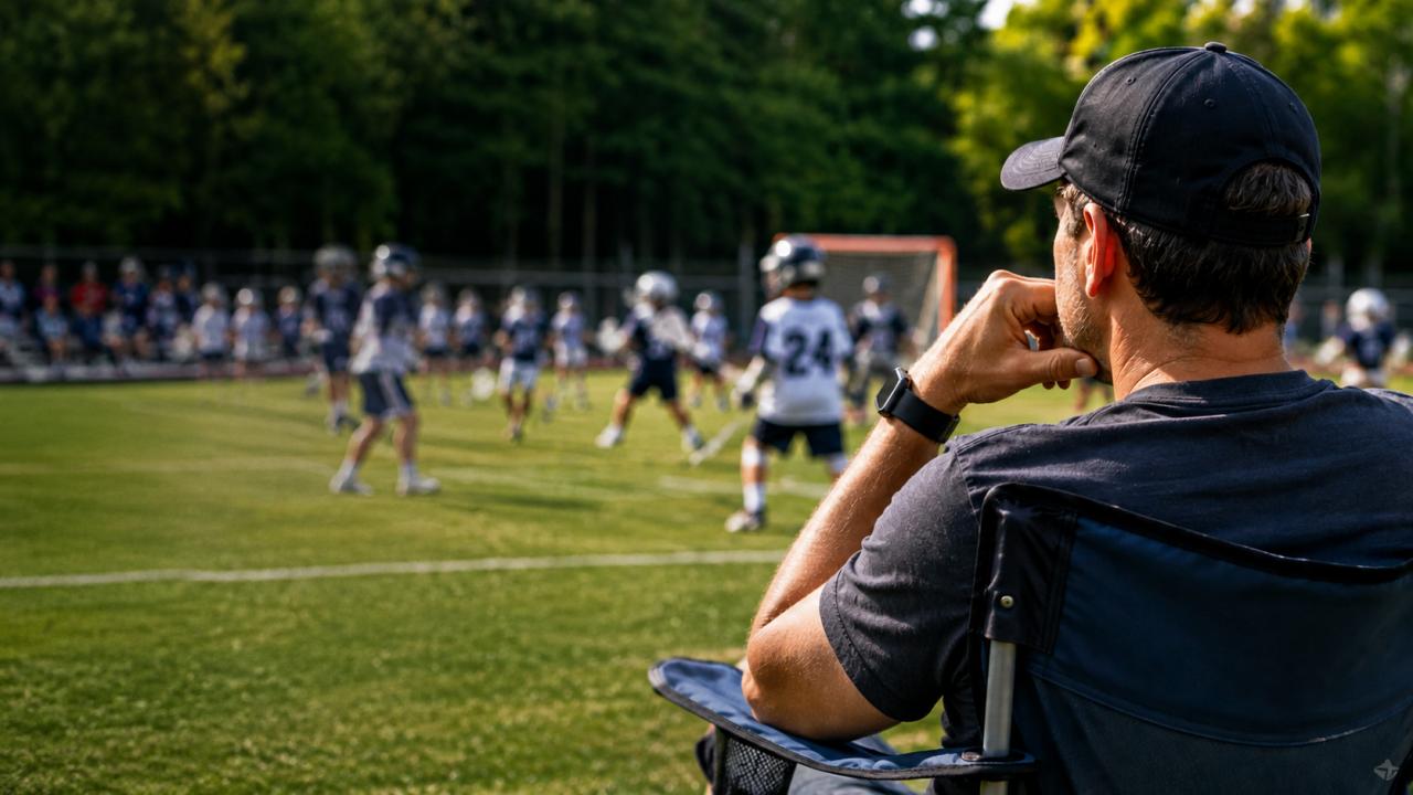 Image of parent watching youth lacrosse game