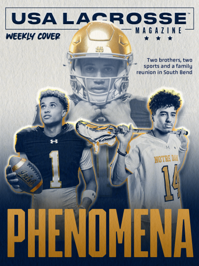 USA Lacrosse Magazine Weekly Cover featuring Faison brothers Dylan and Jordan and the headline "Phenomena"
