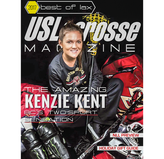 December 2017 edition of USA Lacrosse Magazine featuring Kenzie Kent on the cover