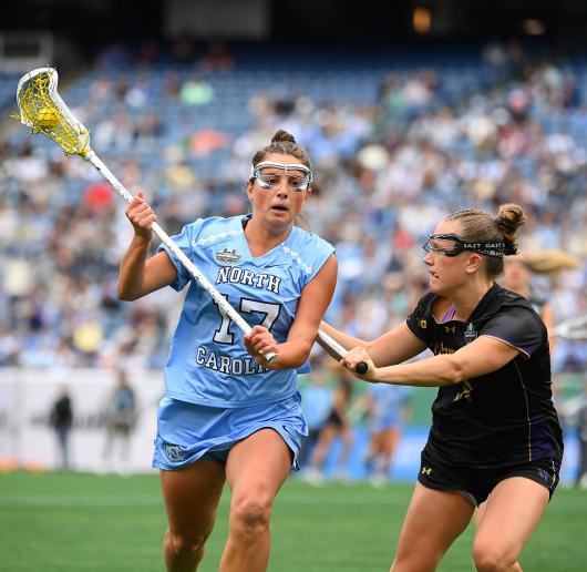 North Carolina's Kaleigh Harden runs with the ball during last year's NCAA lacrosse championship against Northwestern