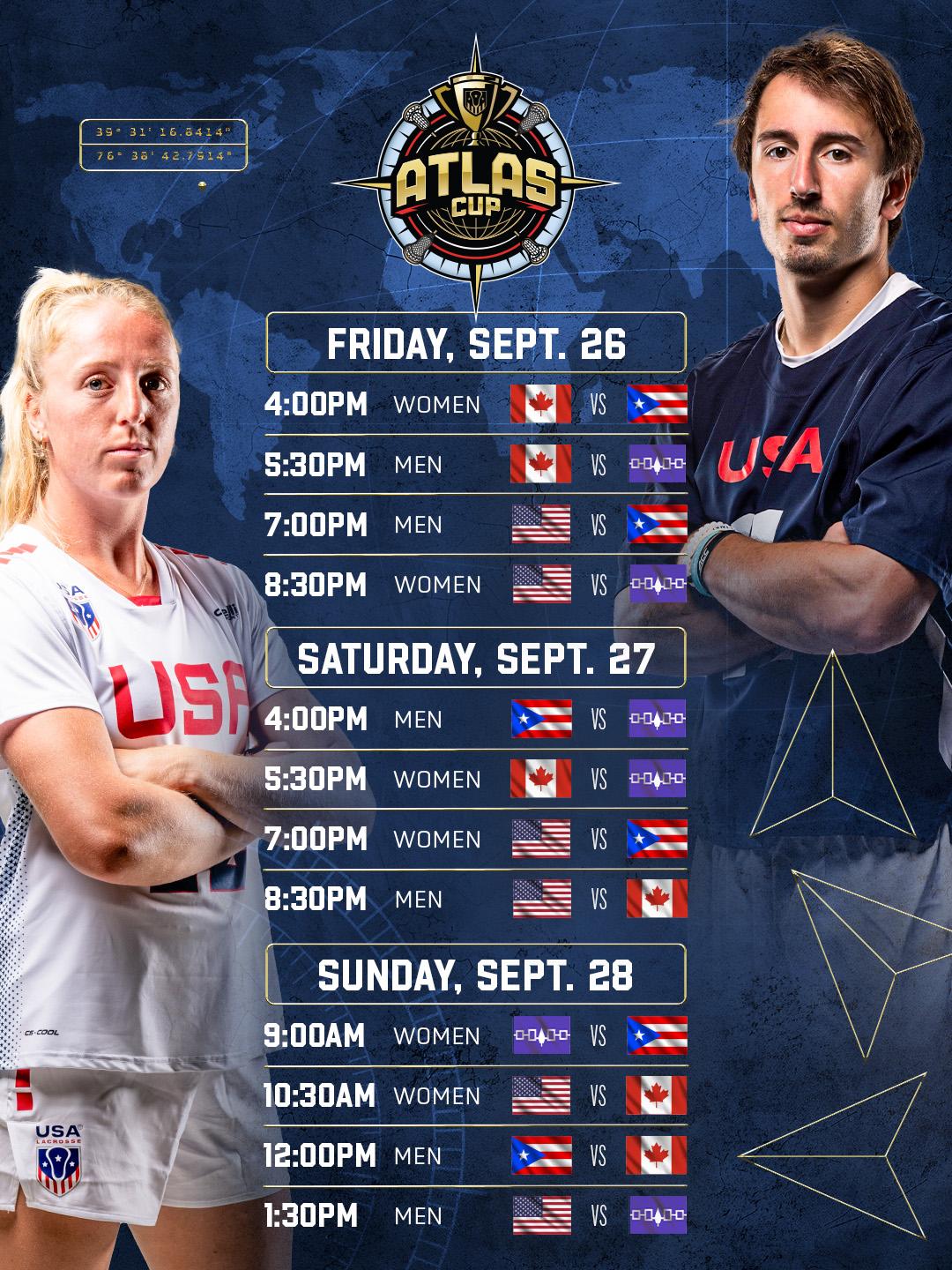 Graphic with full Atlas Cup Schedule