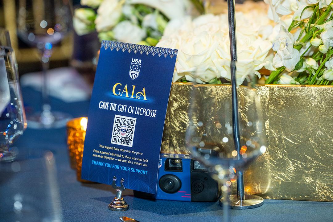Table setup at USA Lacrosse Foundation Gala