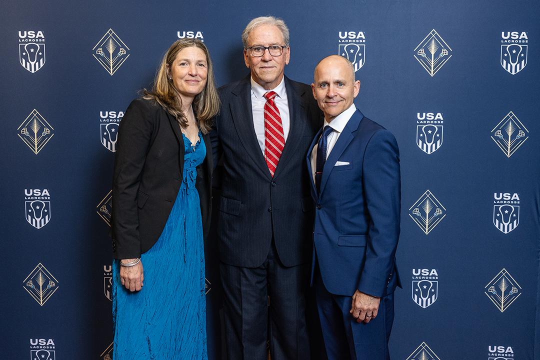 Group photo of Kelly Amonte Hiller, Dom Starsia and Marc Riccio